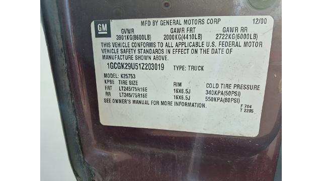 2001 Chevrolet Silverado - $13,995