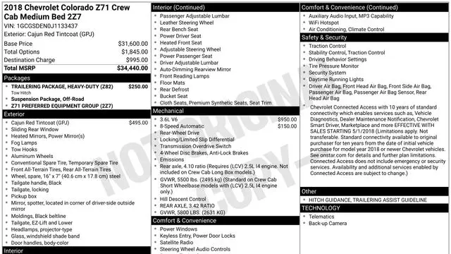 2018 Chevrolet Colorado Z71