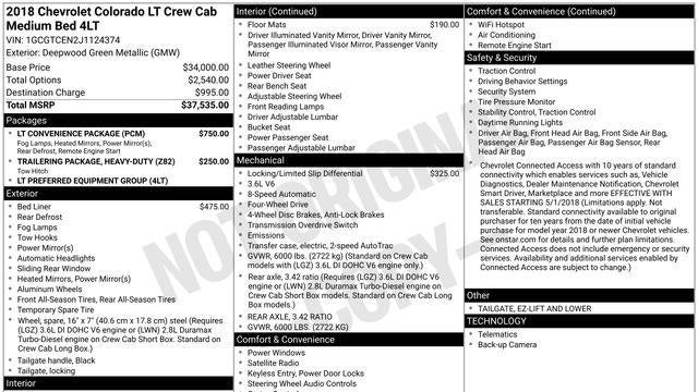 2018 Chevrolet Colorado LT