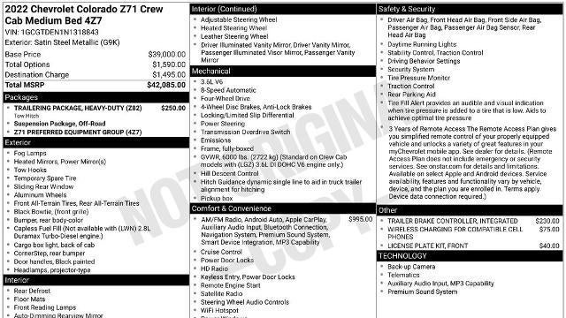 2022 Chevrolet Colorado Z71