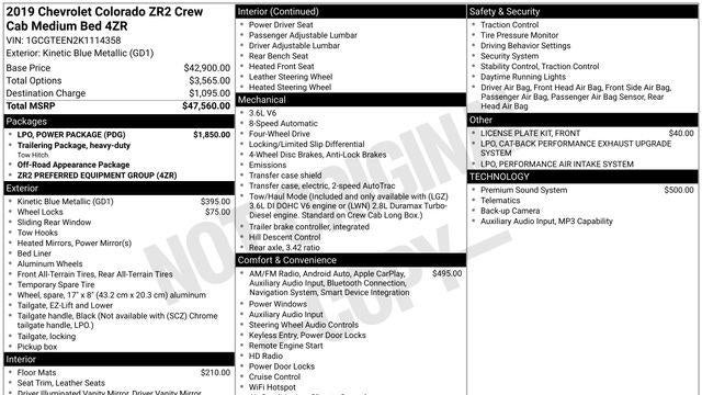 2019 Chevrolet Colorado ZR2