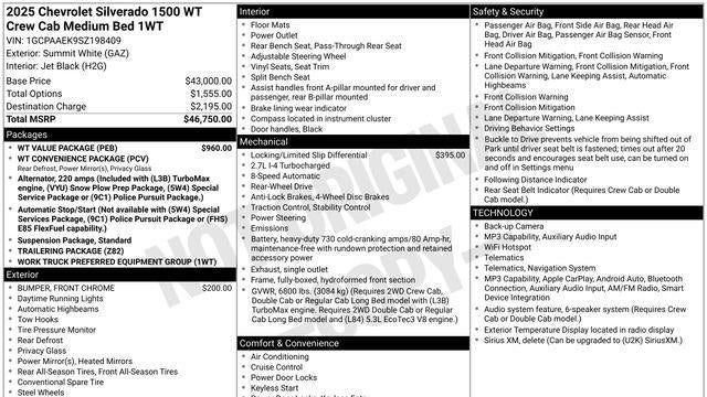 2025 Chevrolet Silverado 1500 Work Truck