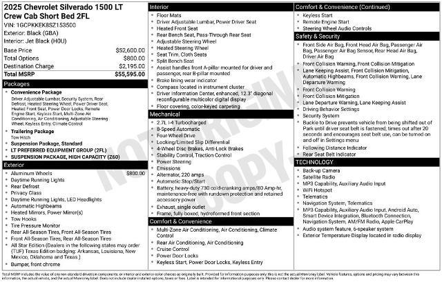 2025 Chevrolet Silverado 1500 LT — photo 1 of 4
