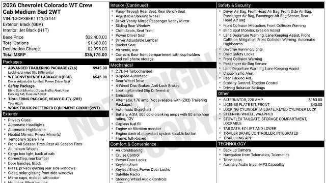 2026 Chevrolet Colorado Work Truck