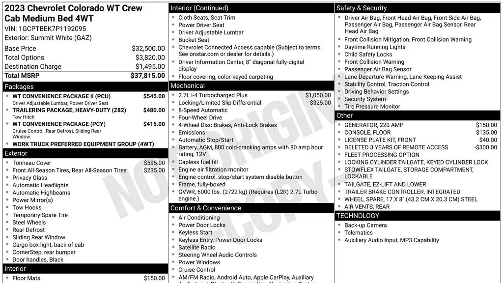 2023 Chevrolet Colorado Work Truck