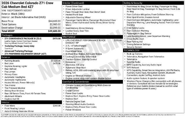 2026 Chevrolet Colorado - $42,345
