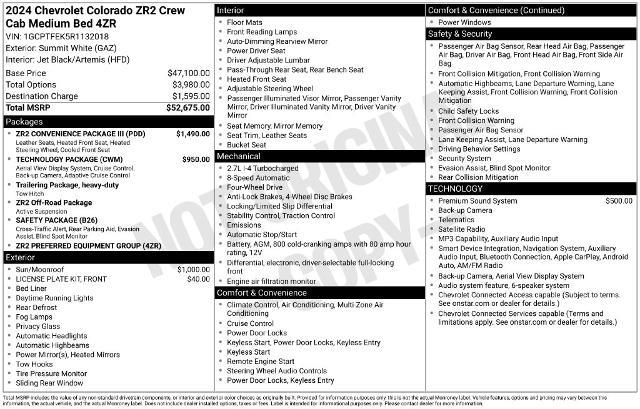 2024 Chevrolet Colorado - $44,790