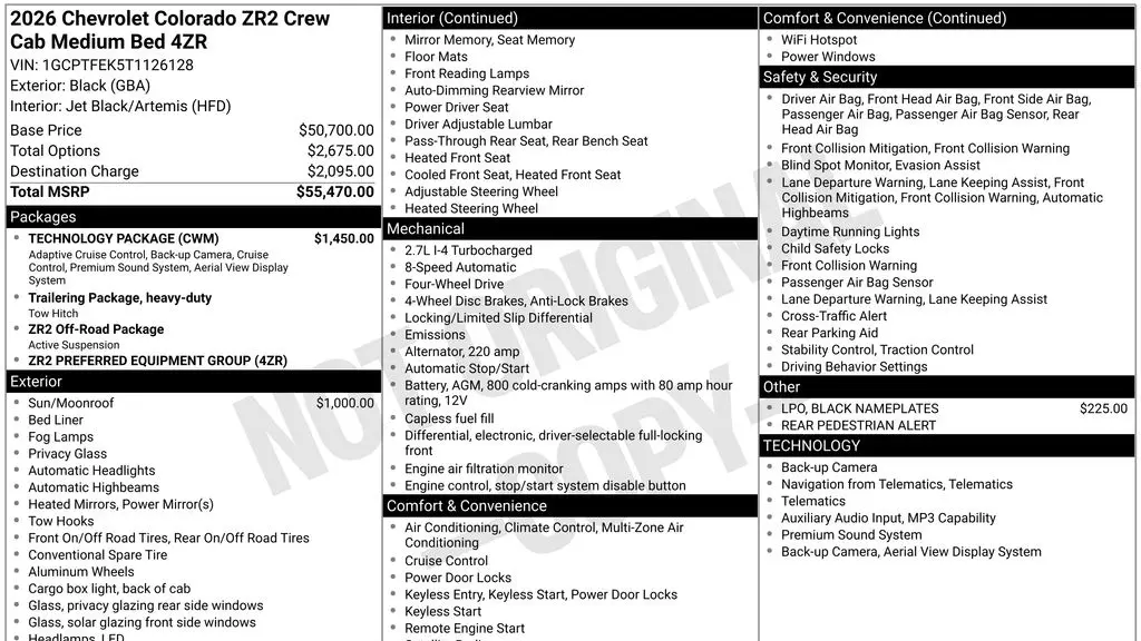 2026 Chevrolet Colorado ZR2
