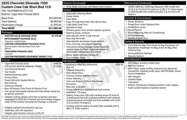 2020 Chevrolet Silverado - $16,910