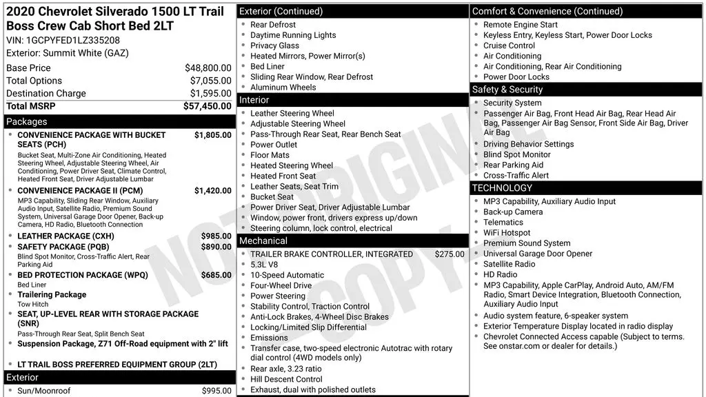 2020 Chevrolet Silverado 1500 LT Trail Boss