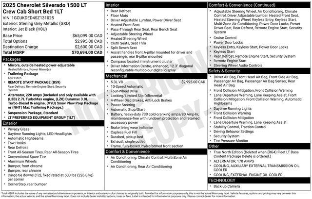 2025 Chevrolet Silverado - $40,495