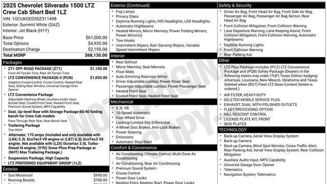 2025 Chevrolet Silverado 1500 LTZ