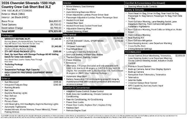 2026 Chevrolet Silverado - $63,741