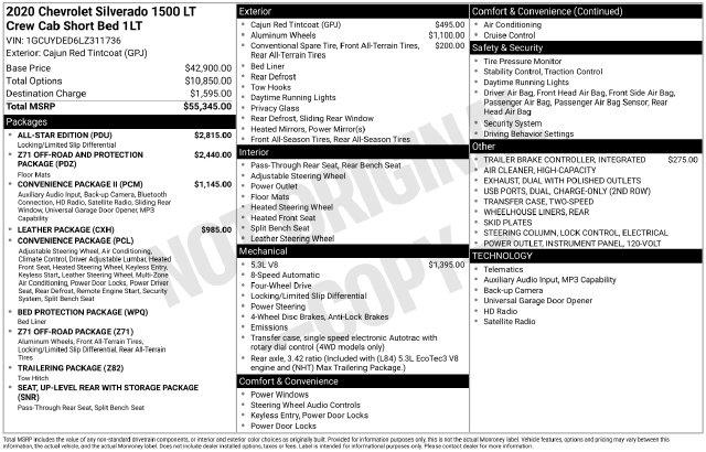 2020 Chevrolet Silverado - $19,950