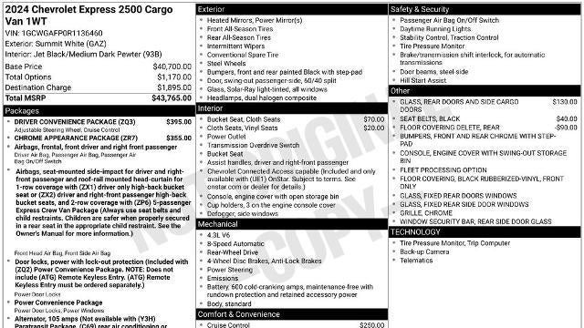 2024 Chevrolet Express 2500