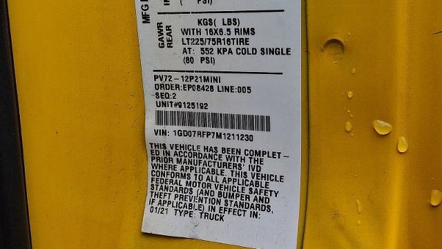 2021 GMC Savana 3500