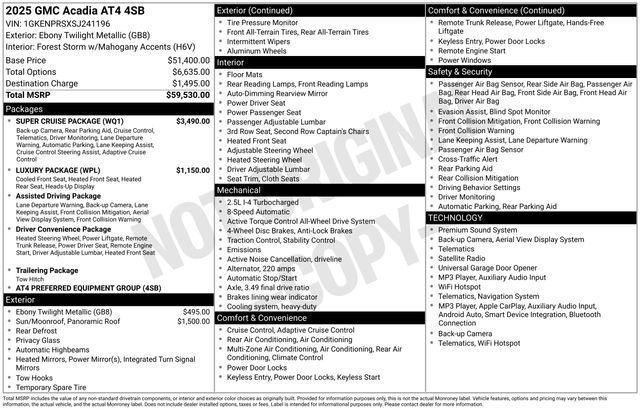 2025 GMC Acadia - $44,382