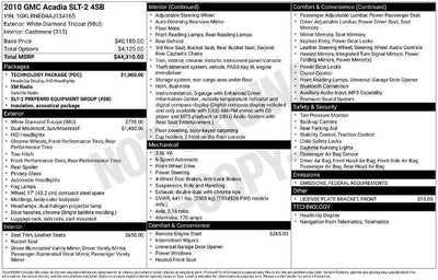 Photo of a 2010 GMC Acadia SLT-2 4DR SUV for sale