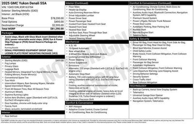 Photo of a 2025 GMC Yukon 4X2 Denali 4DR SUV for sale