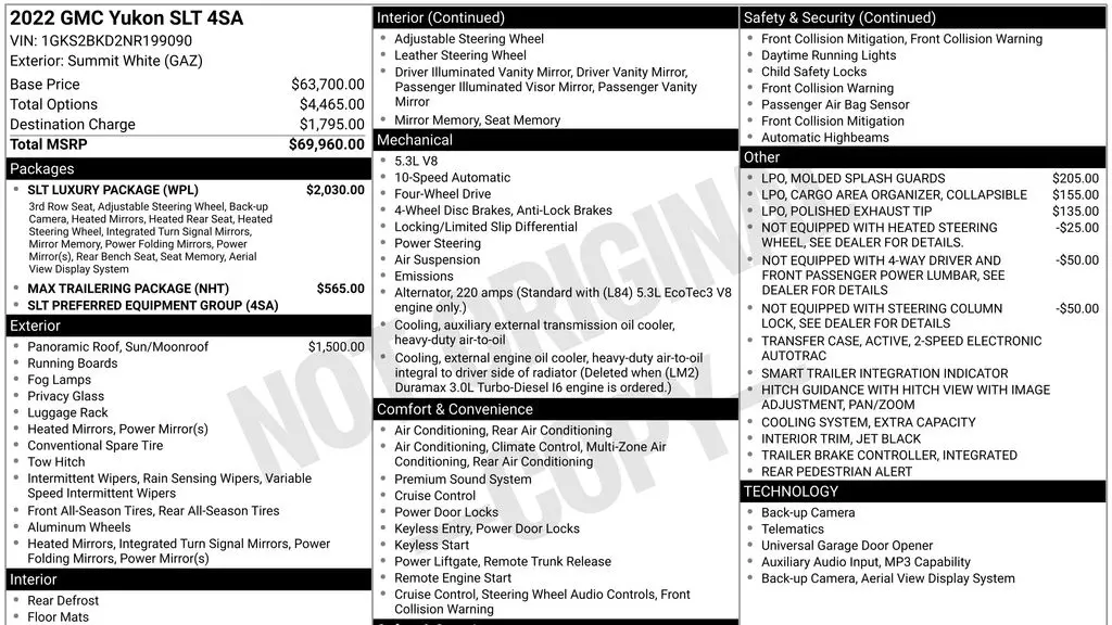 2022 GMC Yukon SLT