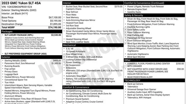 2023 GMC Yukon SLT
