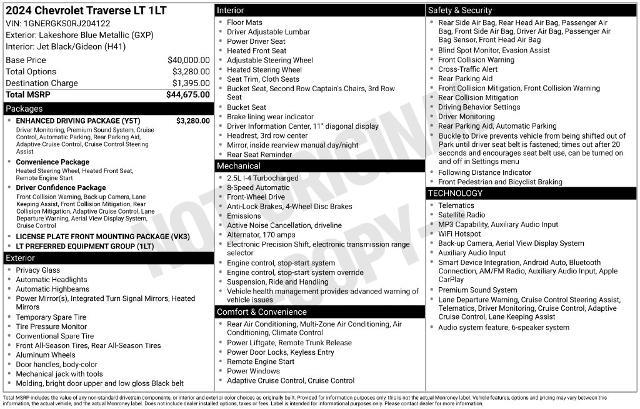 2024 Chevrolet Traverse - $31,994