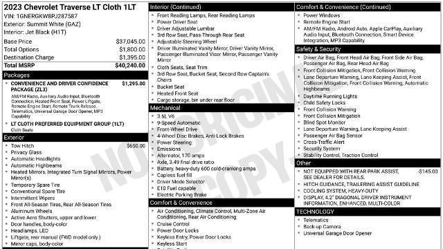 2023 Chevrolet Traverse LT Cloth