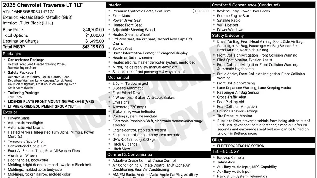 2025 Chevrolet Traverse LT