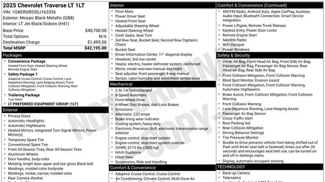 2025 Chevrolet Traverse LT