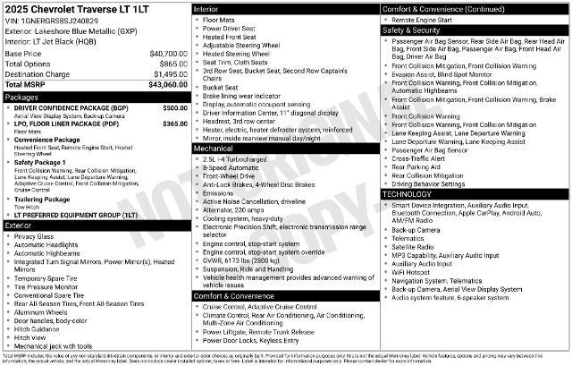 2025 Chevrolet Traverse - $33,842