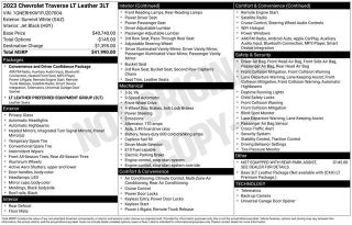 2023 Chevrolet Traverse with Summit White Exterior