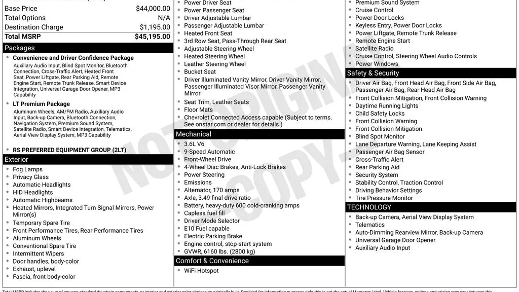 2021 Chevrolet Traverse RS