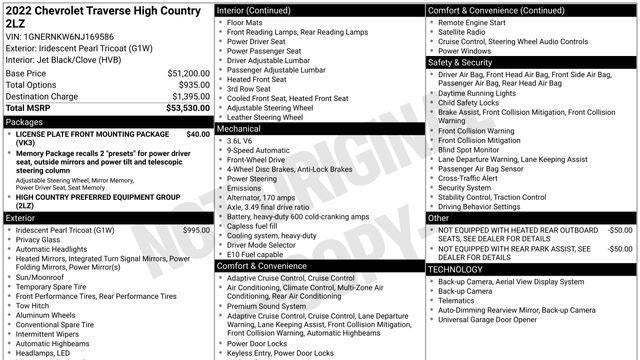 2022 Chevrolet Traverse High Country