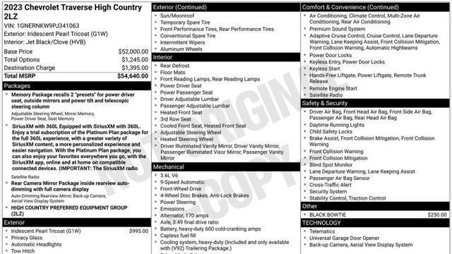 2023 Chevrolet Traverse High Country