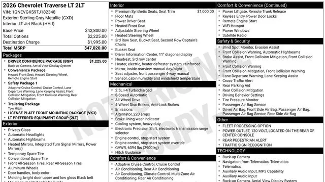 2026 Chevrolet Traverse LT