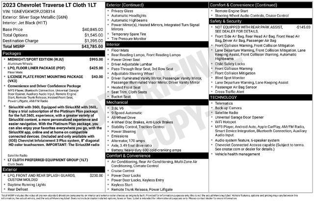 2023 Chevrolet Traverse LT Cloth — photo 1 of 16
