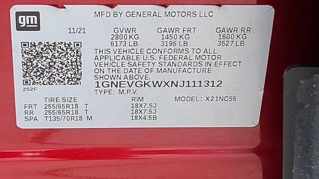 2022 Chevrolet Traverse LT Cloth