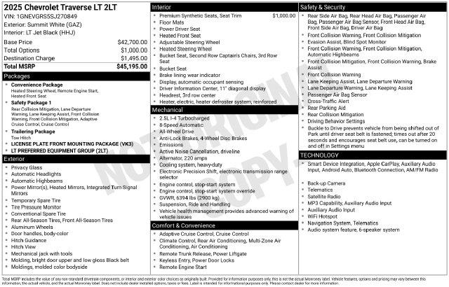 2025 Chevrolet Traverse - $37,825
