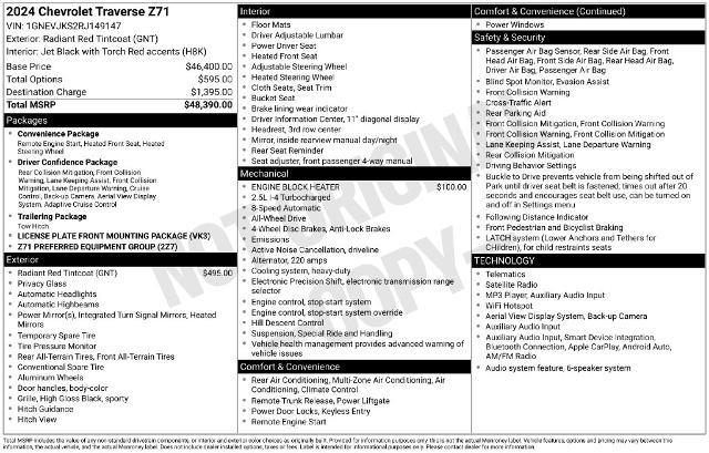 2024 Chevrolet Traverse - $41,777