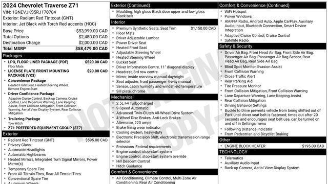 2024 Chevrolet Traverse Z71