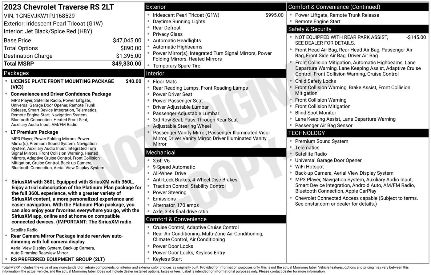 2023 Chevrolet Traverse - $34,227