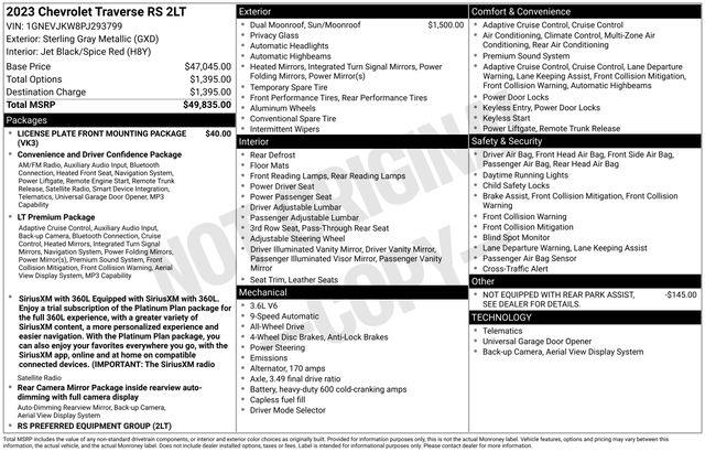2023 Chevrolet Traverse - $38,800