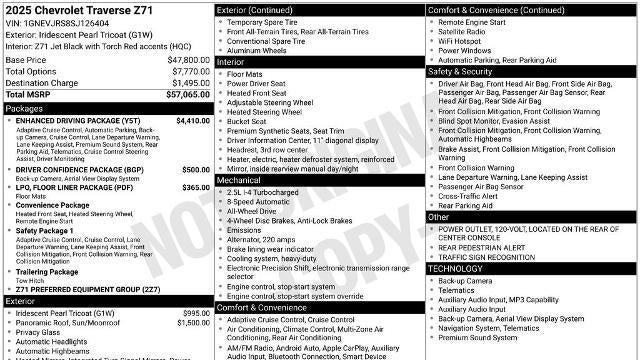 2025 Chevrolet Traverse Z71