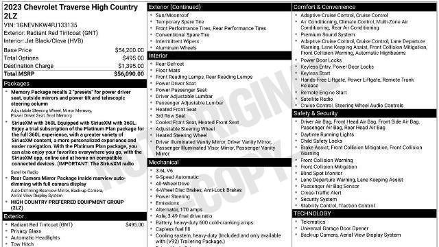 2023 Chevrolet Traverse High Country