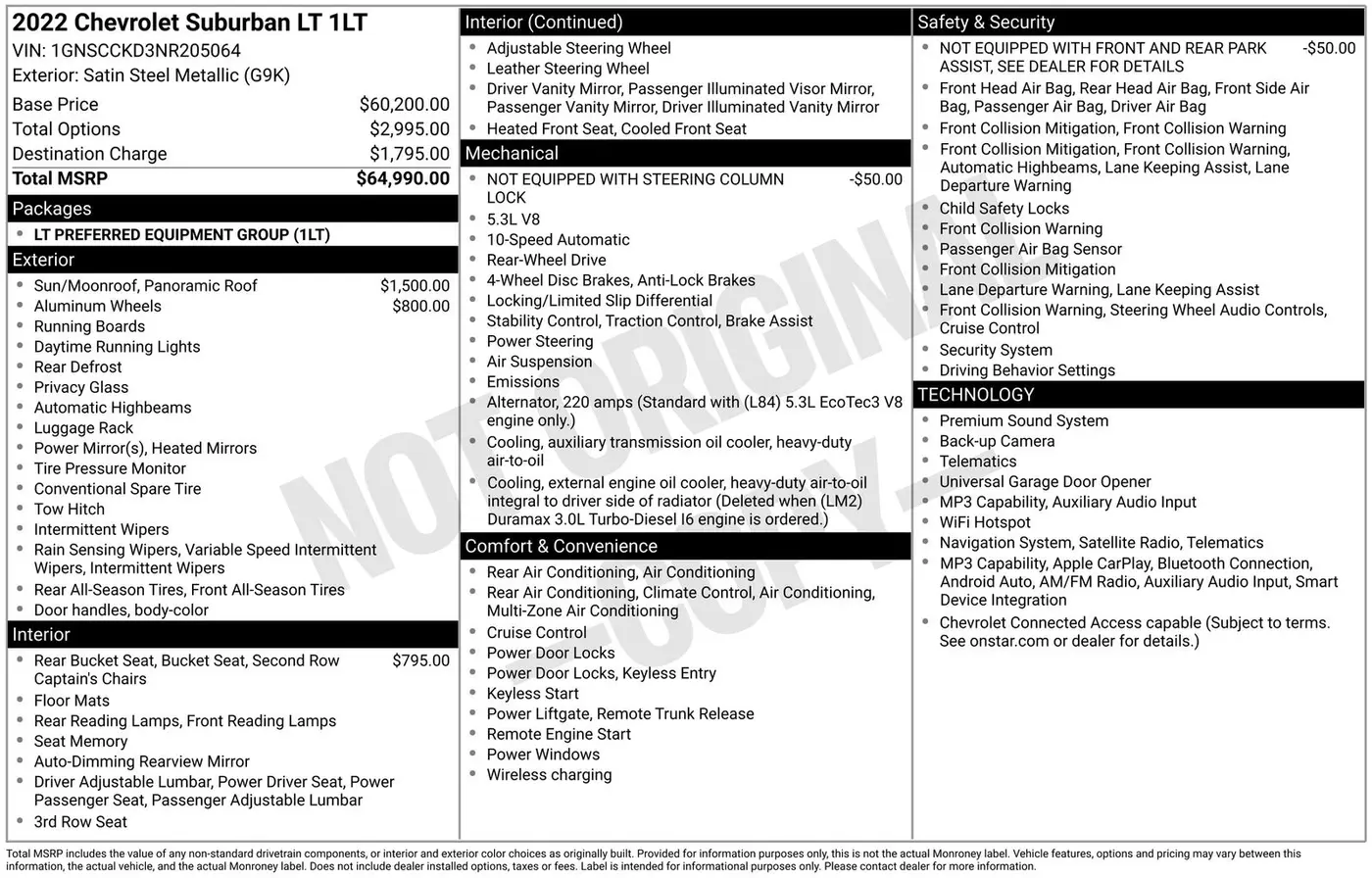 2022 Chevrolet Suburban - $26,000