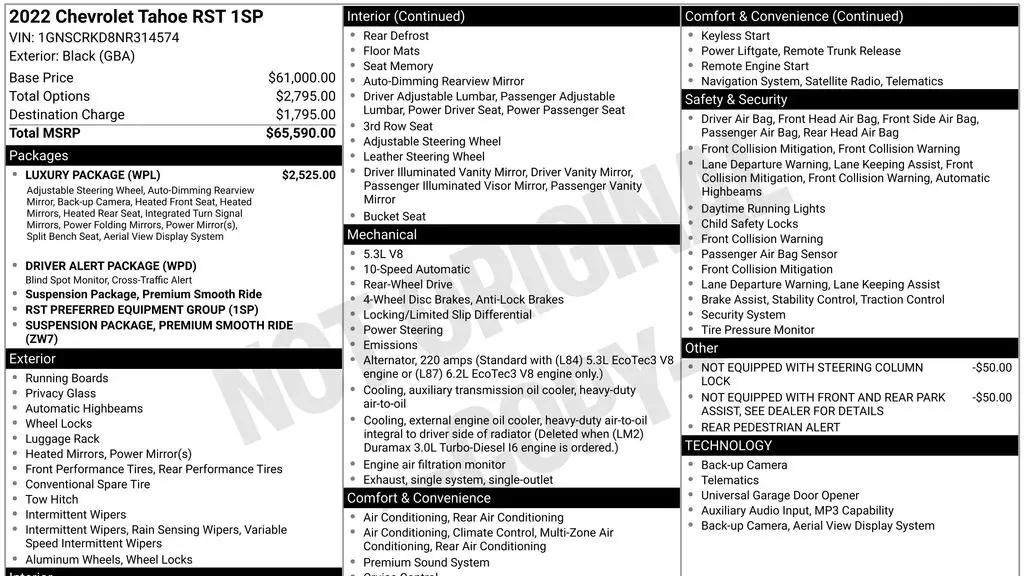 2022 Chevrolet Tahoe RST
