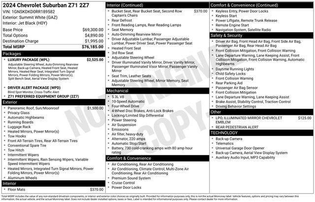 2024 Chevrolet Suburban - $64,900