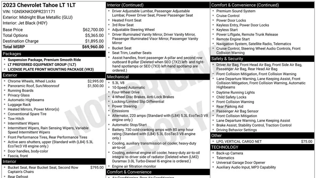 2023 Chevrolet Tahoe LT