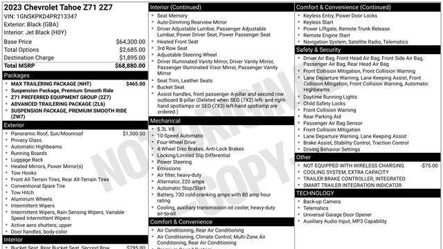 2023 Chevrolet Tahoe Z71