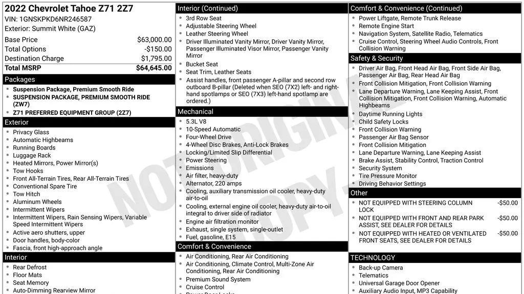 2022 Chevrolet Tahoe Z71